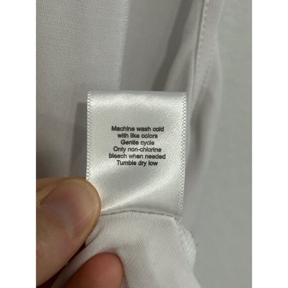 Serengeti Womens Plus Size V Neck Pleated Blouse 4X Polyester Spandex White Top - Picture 7 of 10